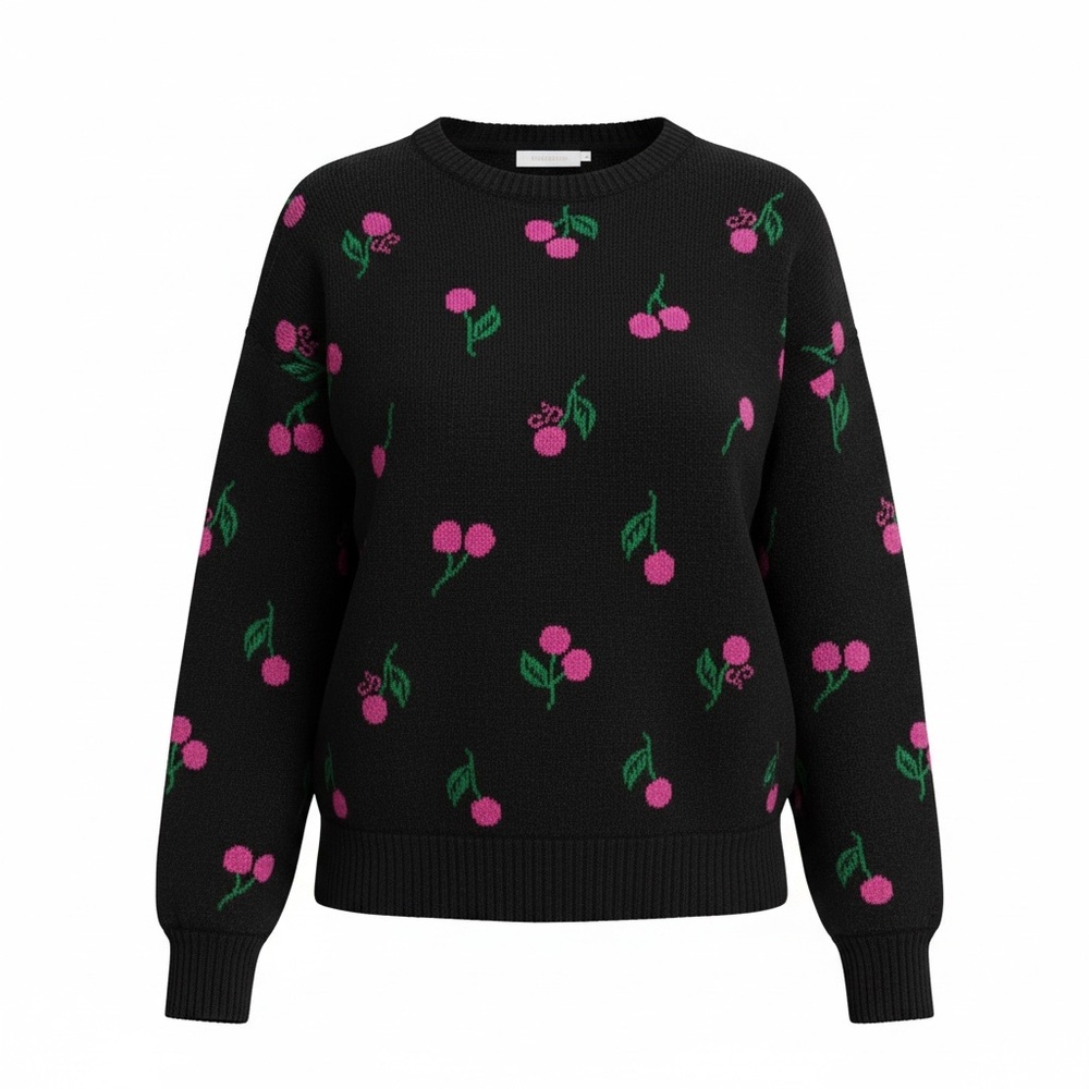 Victoria’s Secret Cherry Print Knit Sweater XL NWT - Picture 2 of 4